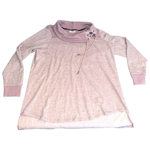 Maurice’s long sleeve top loose turtleneck style with tie pink mauve 2X - Picture 1 of 6